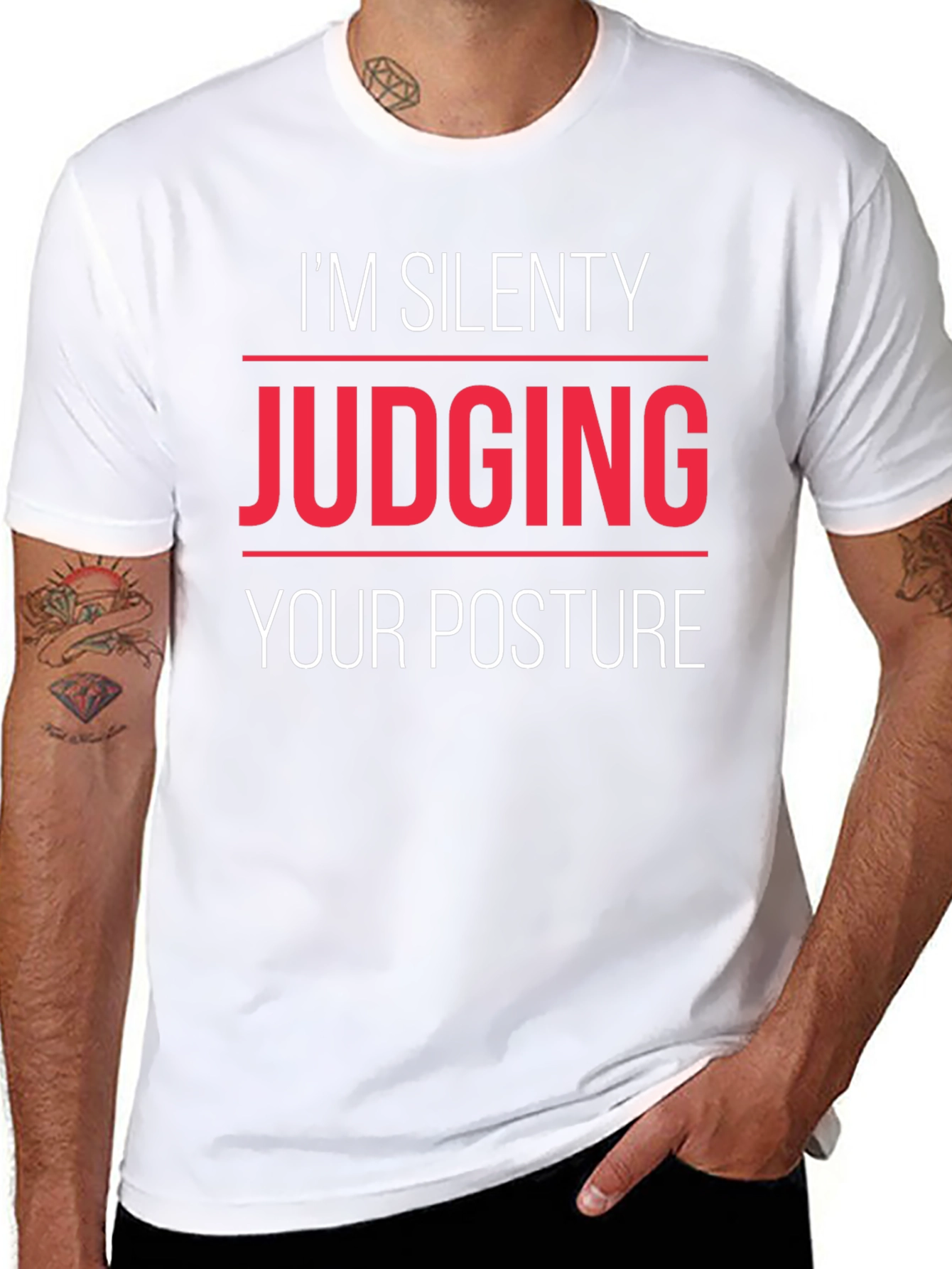 Silently Judging Posture T-Shirt Funny Sarcastic Tee