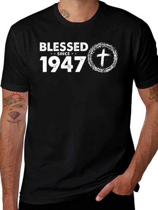 Blessed Since 1947 Black Graphic Tee
