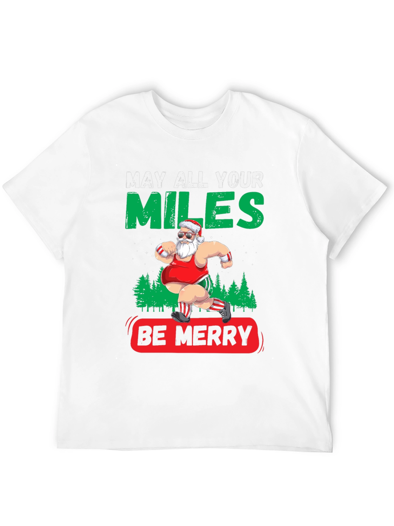 Funny Christmas Running Santa T-Shirt