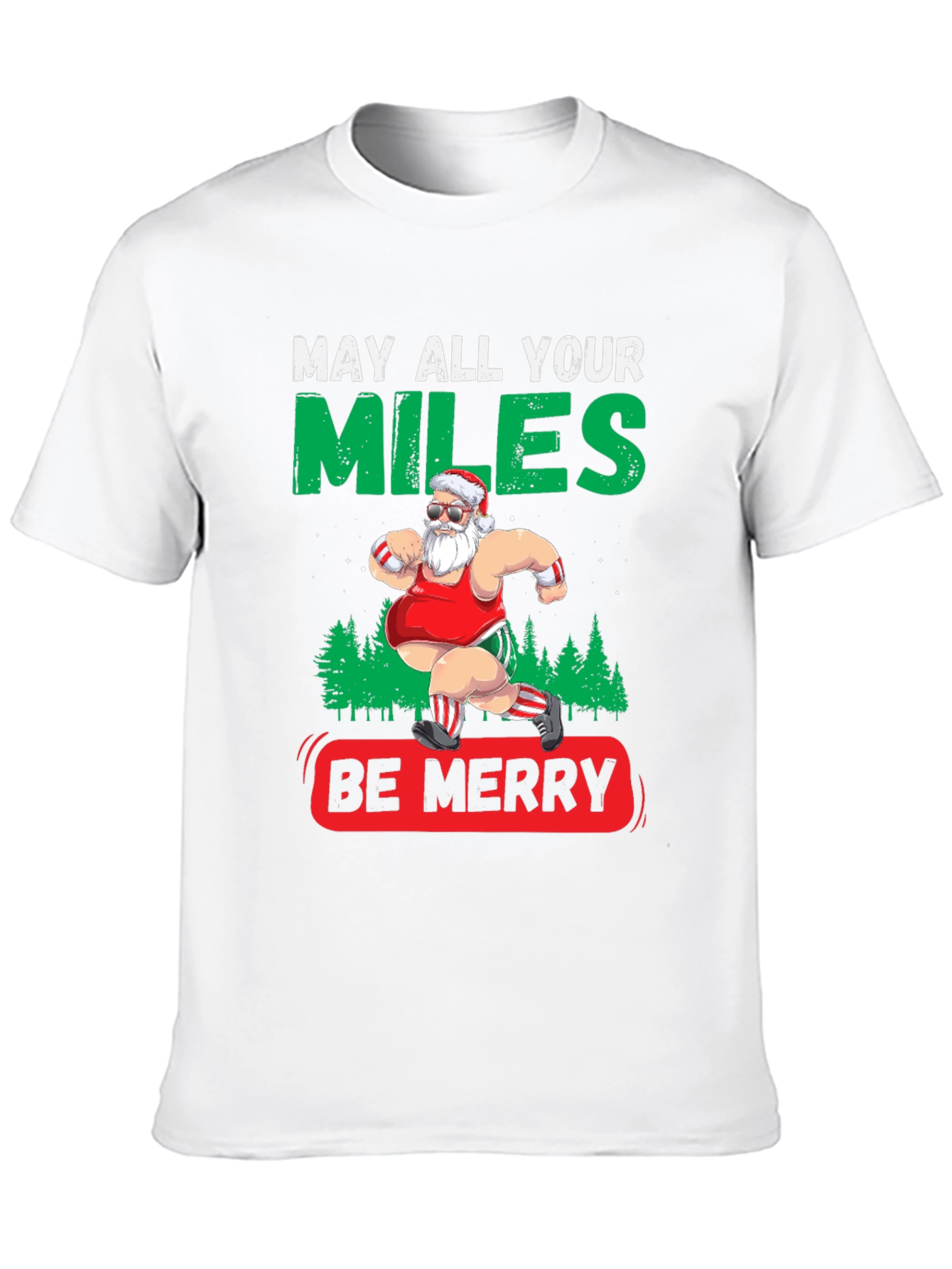 Funny Christmas Running Santa T-Shirt