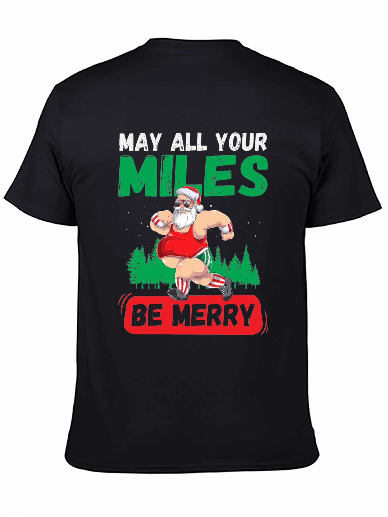 Funny Christmas Running Santa T-Shirt