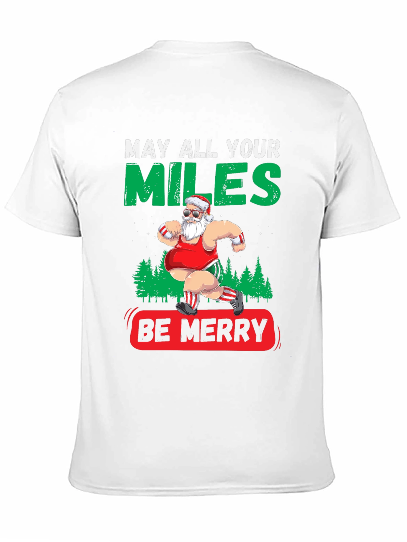 Funny Christmas Running Santa T-Shirt