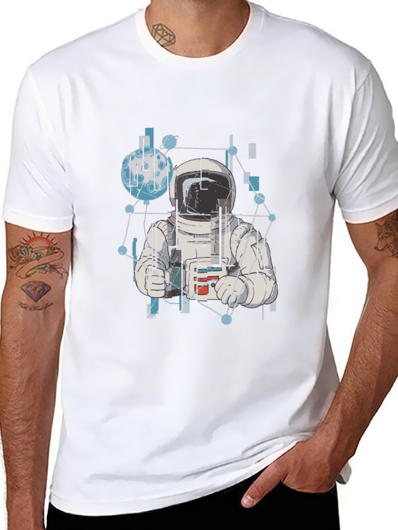 Astronaut Graphic Tee - Black Cotton T-Shirt