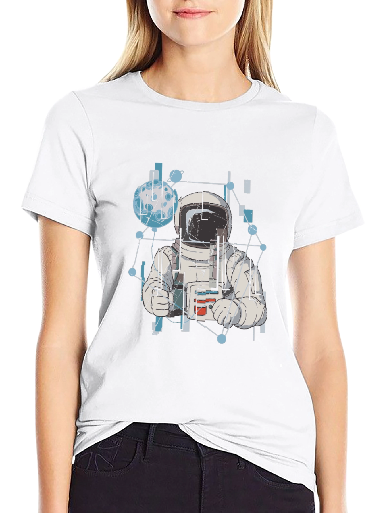 Astronaut Graphic Tee - Black Cotton T-Shirt