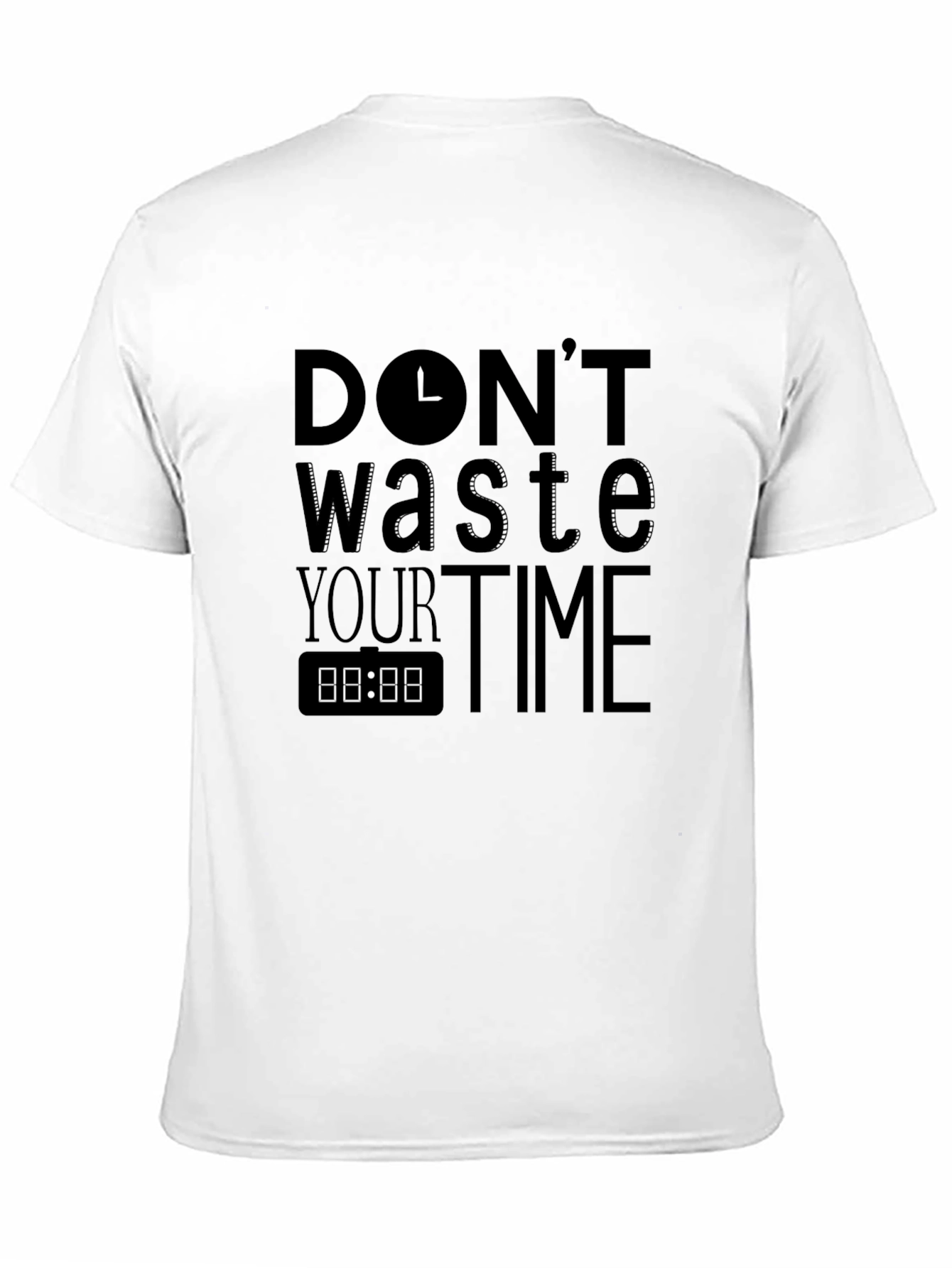 Dont Waste Your Time T-Shirt - Black Graphic Tee