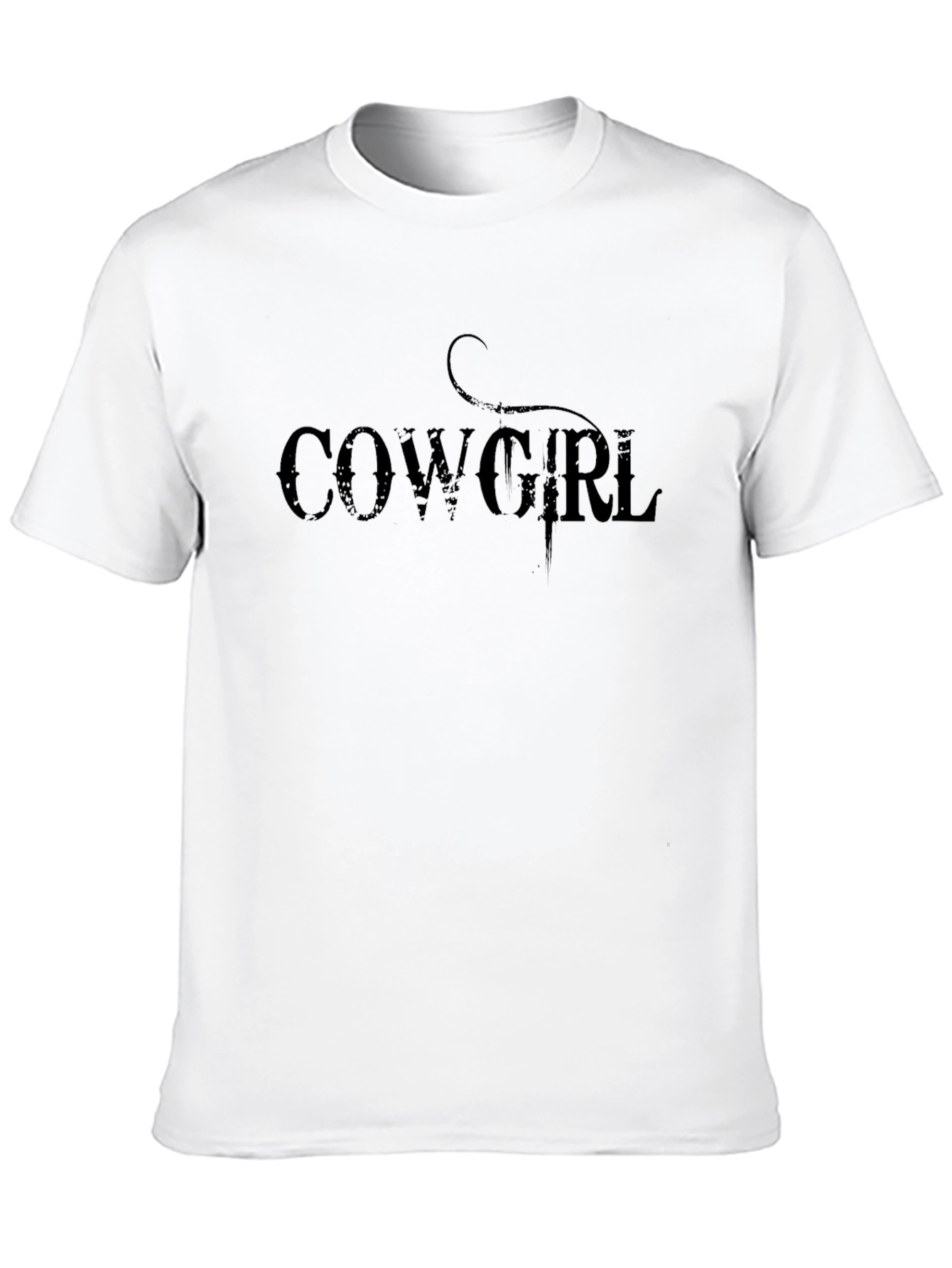 Cowgirl Graphic Tee - Black Cotton Casual Top