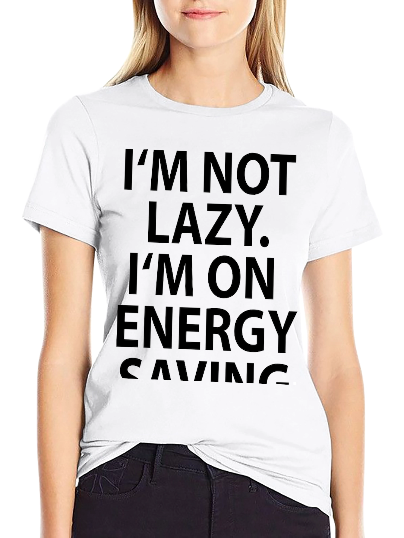 Im Not Lazy Energy Saving Black T-Shirt