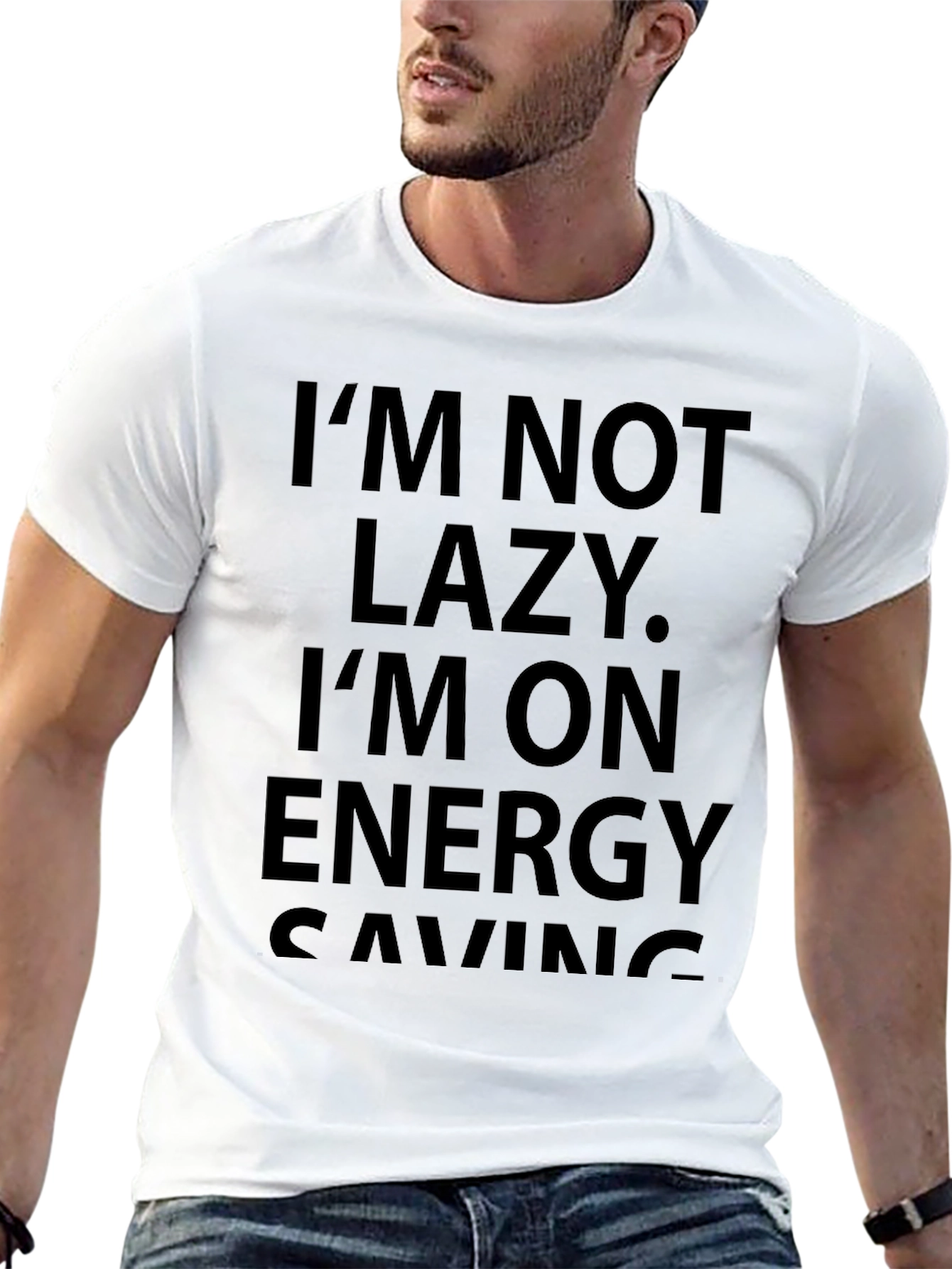 Im Not Lazy Energy Saving Black T-Shirt