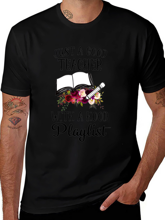 Funny Teacher T-Shirt - Hood Playlist Book Design