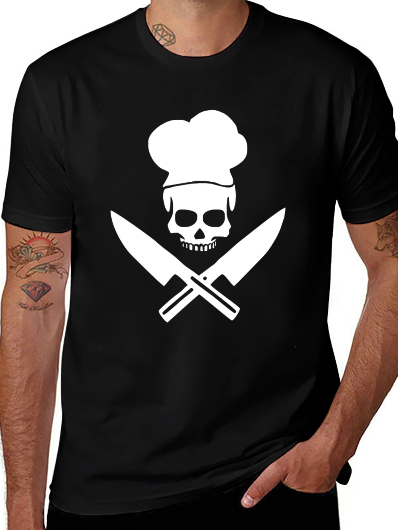 Chef Skull Graphic T-Shirt - Culinary Pirate Tee