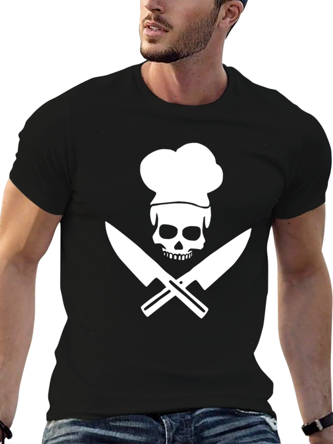 Chef Skull Graphic T-Shirt - Culinary Pirate Tee