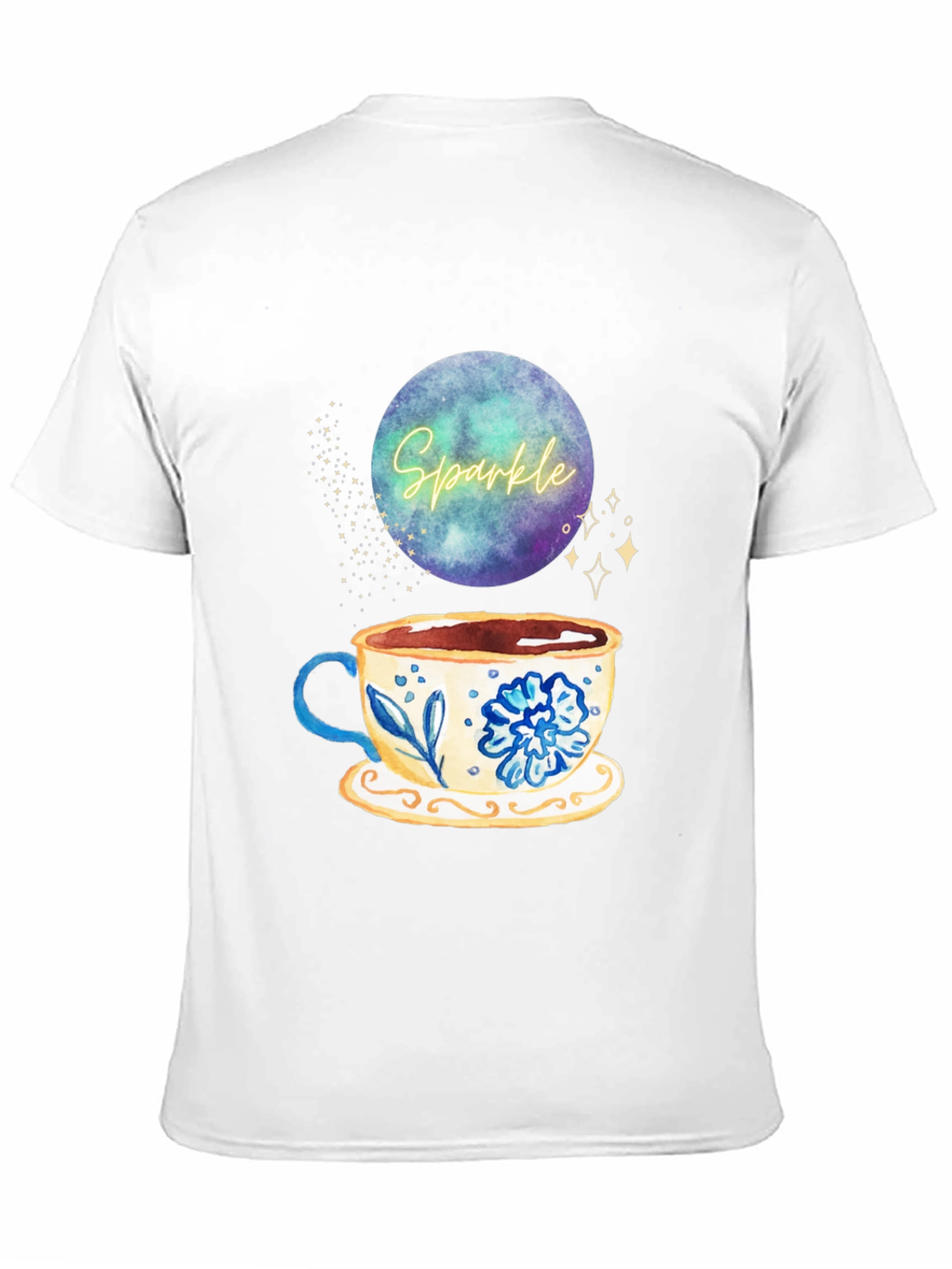 Sparkle Tea Cup Graphic Tee - Stylish Comfort