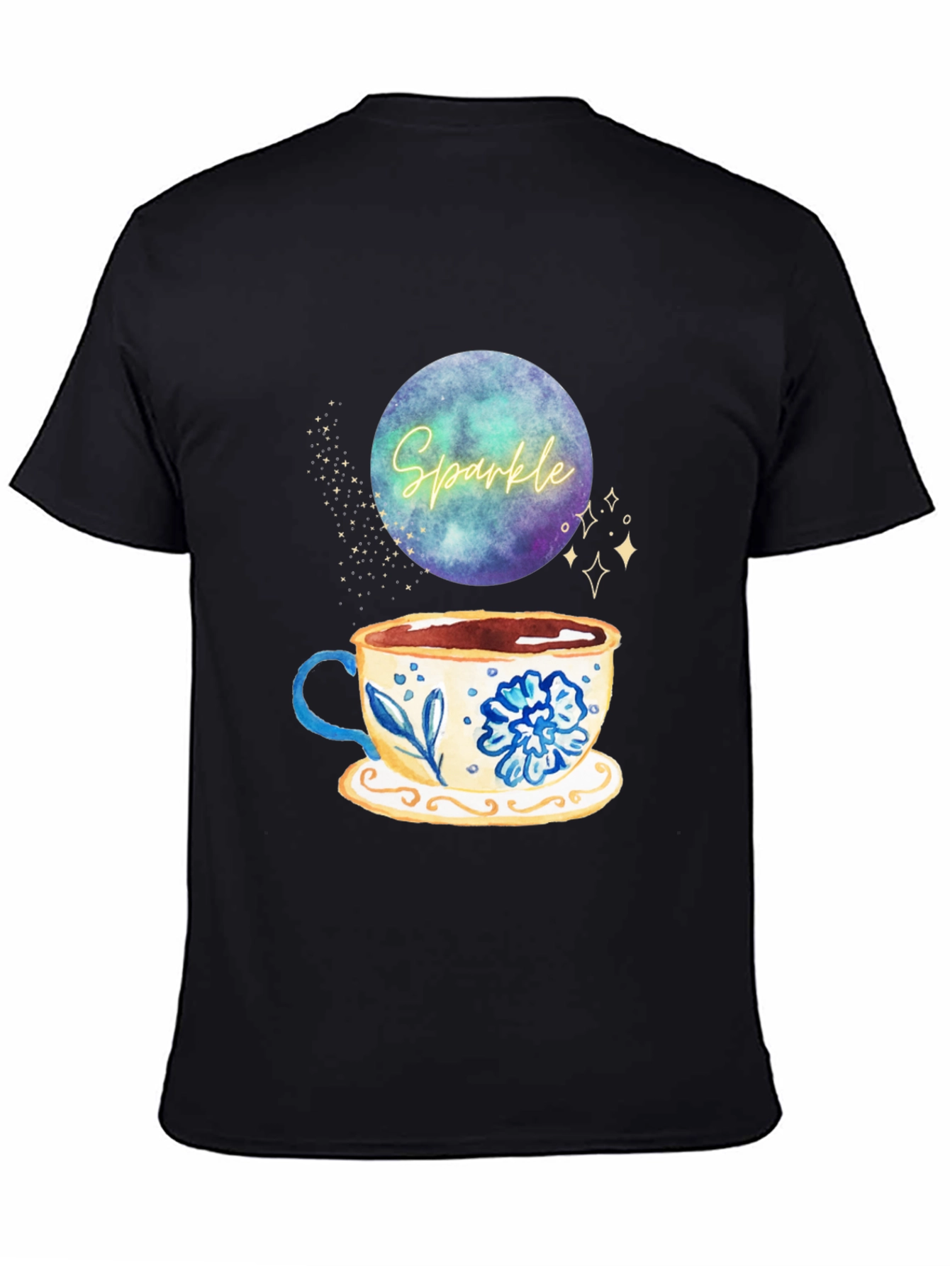 Sparkle Tea Cup Graphic Tee - Stylish Comfort