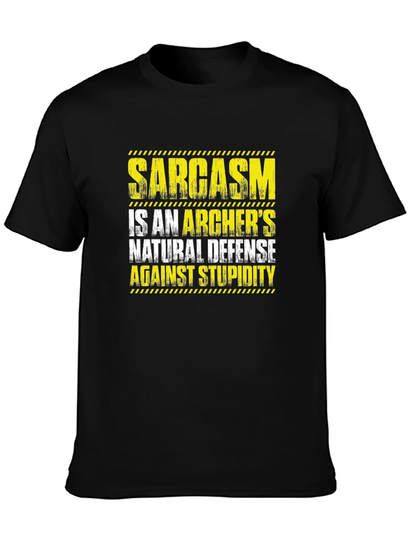 Sarcasm Archers Defense Black T-Shirt Funny Quote Tee