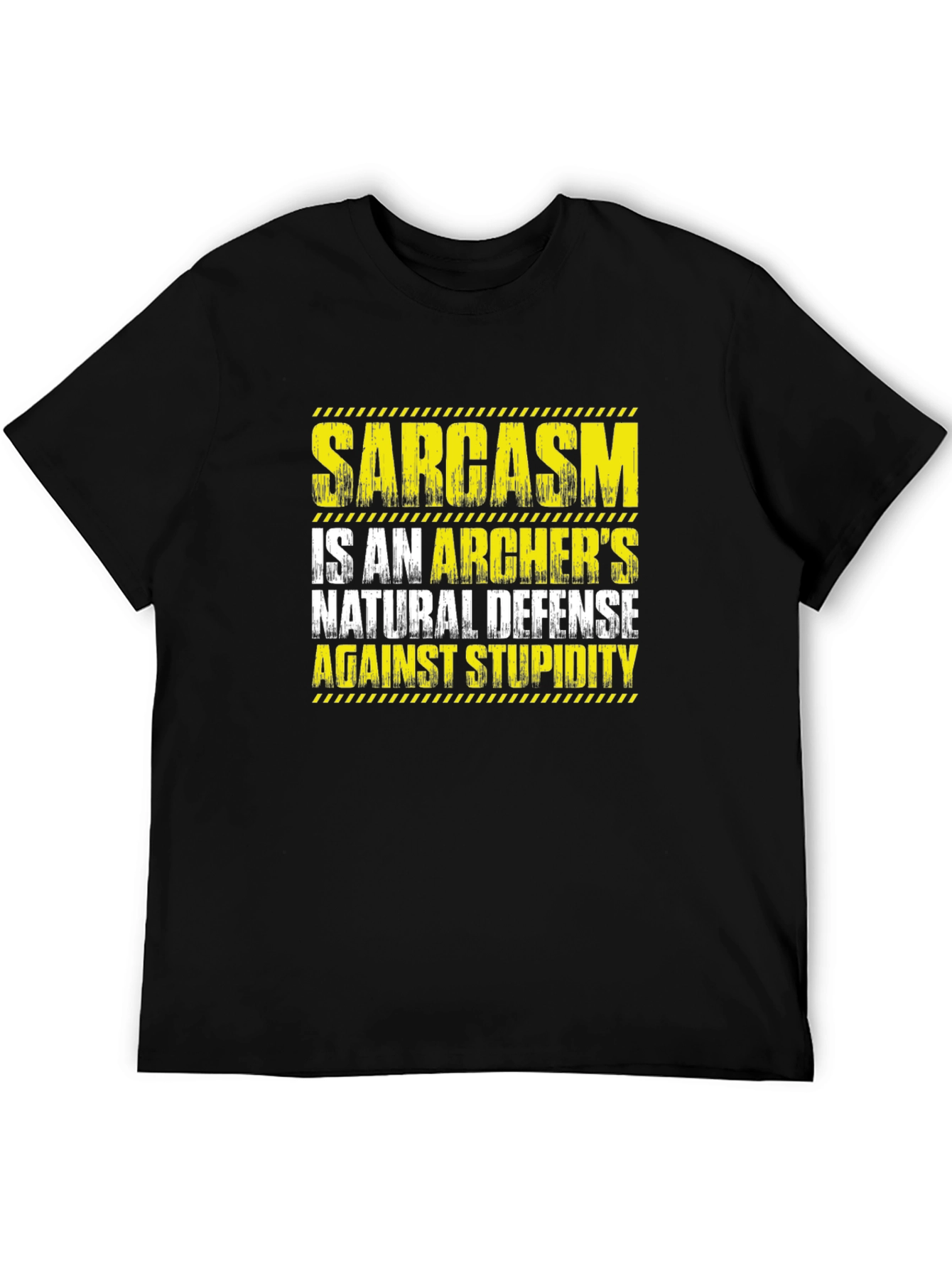 Sarcasm Archers Defense Black T-Shirt Funny Quote Tee