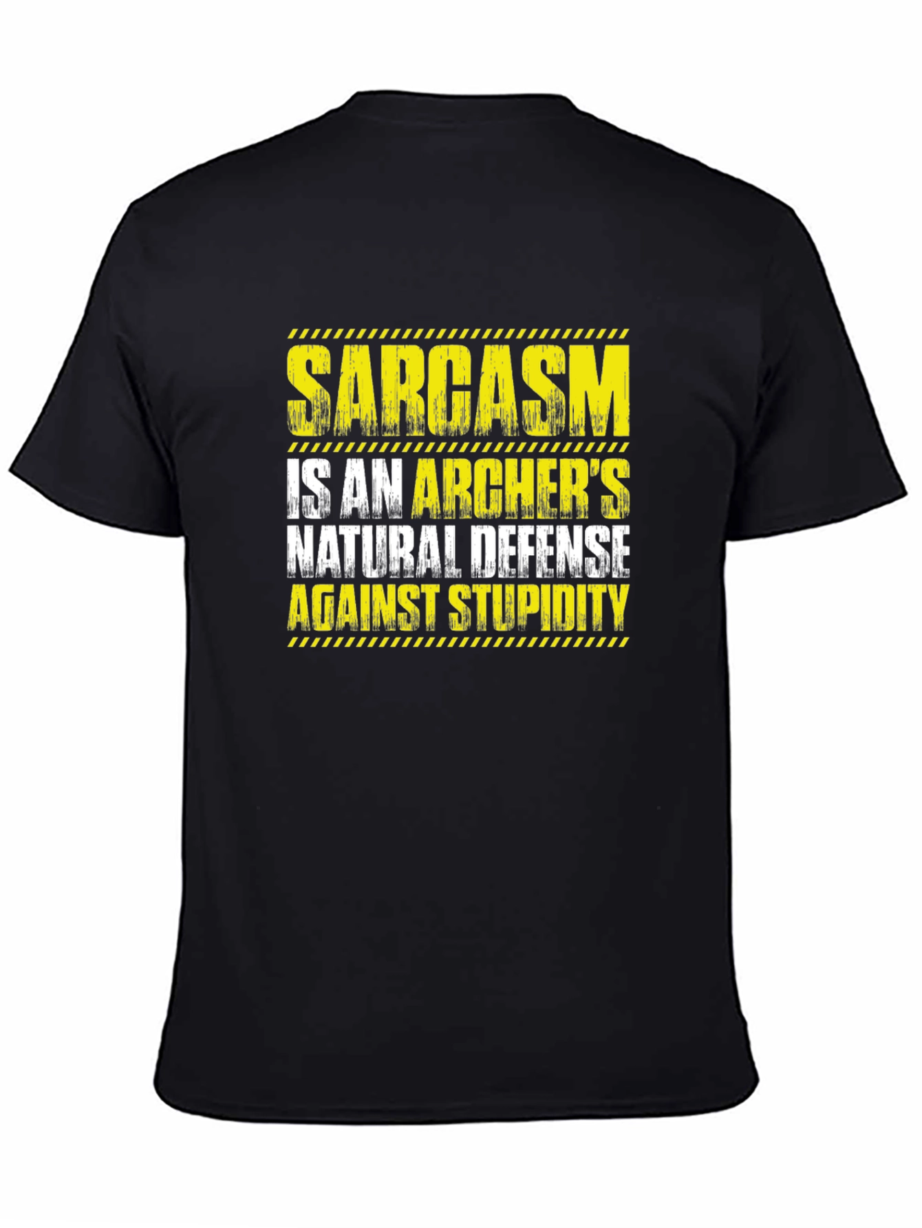 Sarcasm Archers Defense Black T-Shirt Funny Quote Tee
