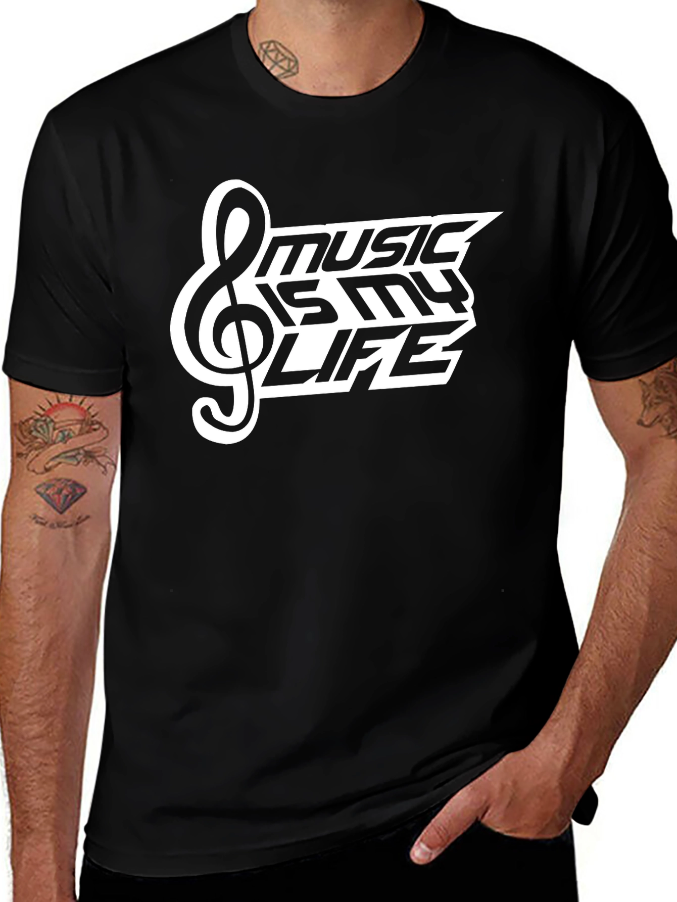 Music Is My Life Black T-Shirt