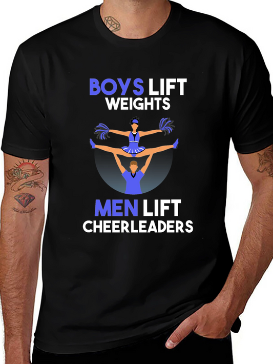 Boys Lift Weights Men Lift Cheerleaders T-Shirt