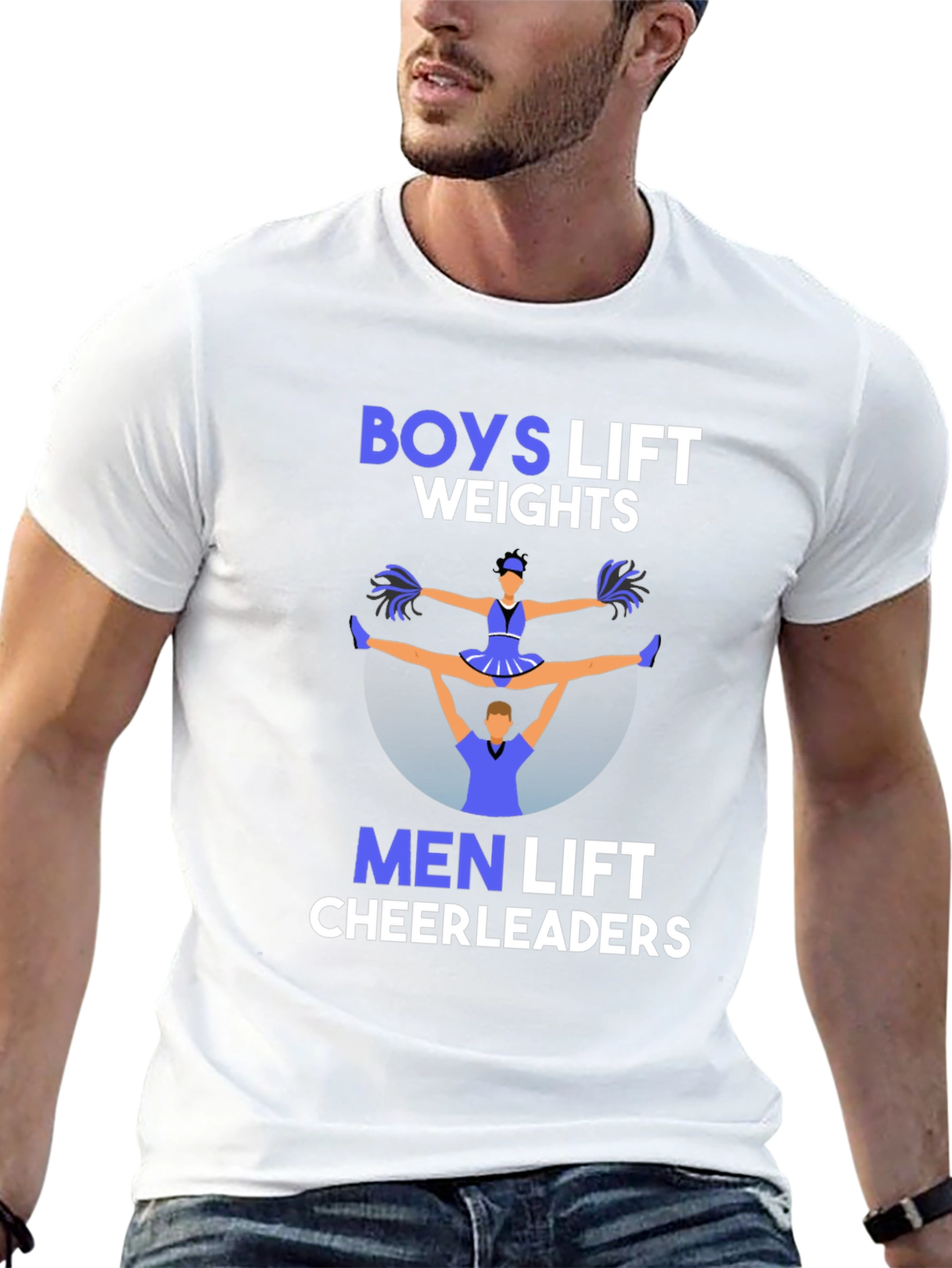 Boys Lift Weights Men Lift Cheerleaders T-Shirt