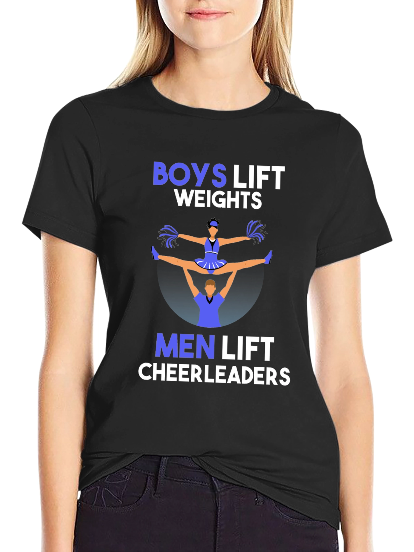 Boys Lift Weights Men Lift Cheerleaders T-Shirt
