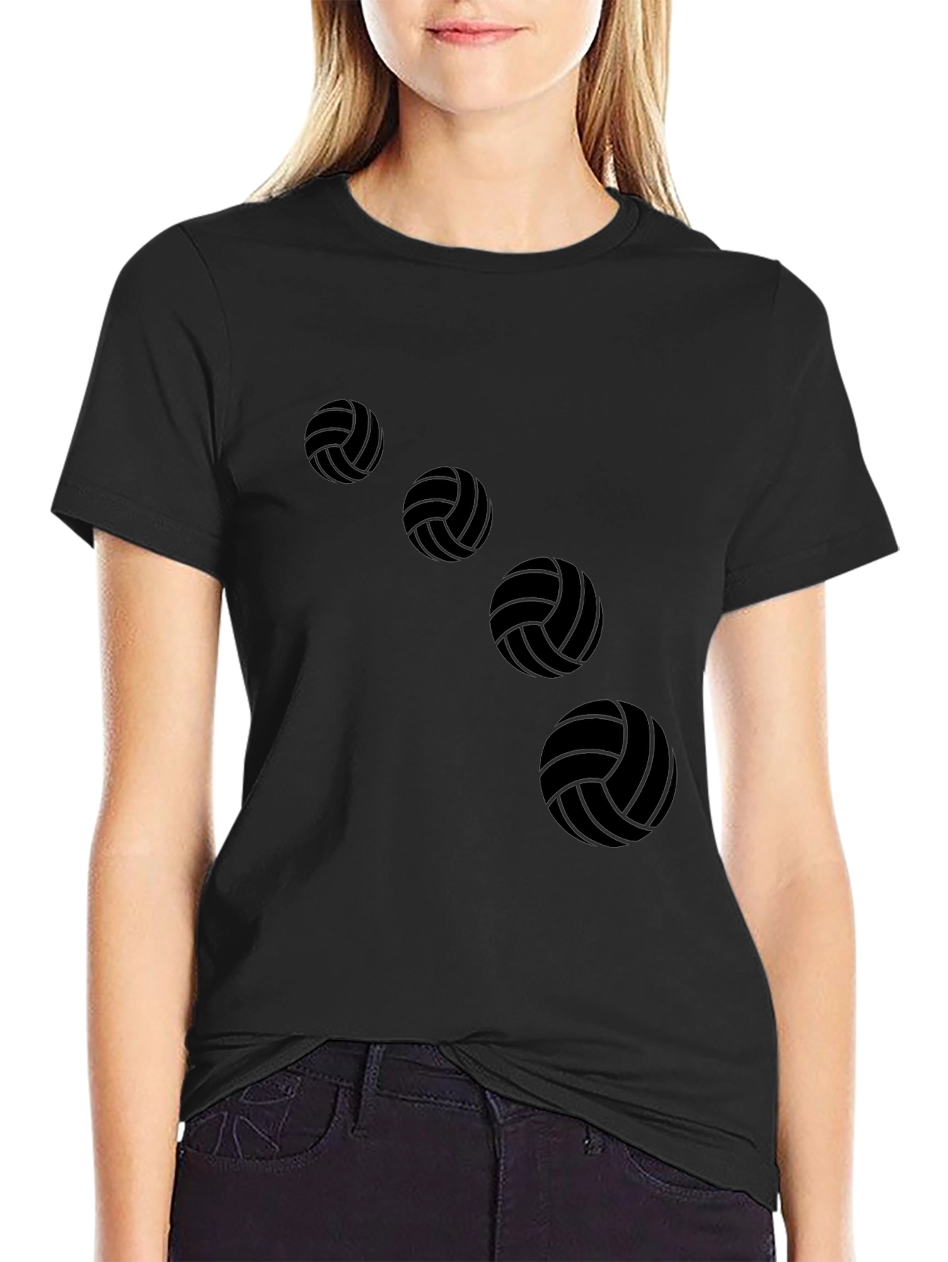 Volleyball Graphic Tee - Black Casual Shirt