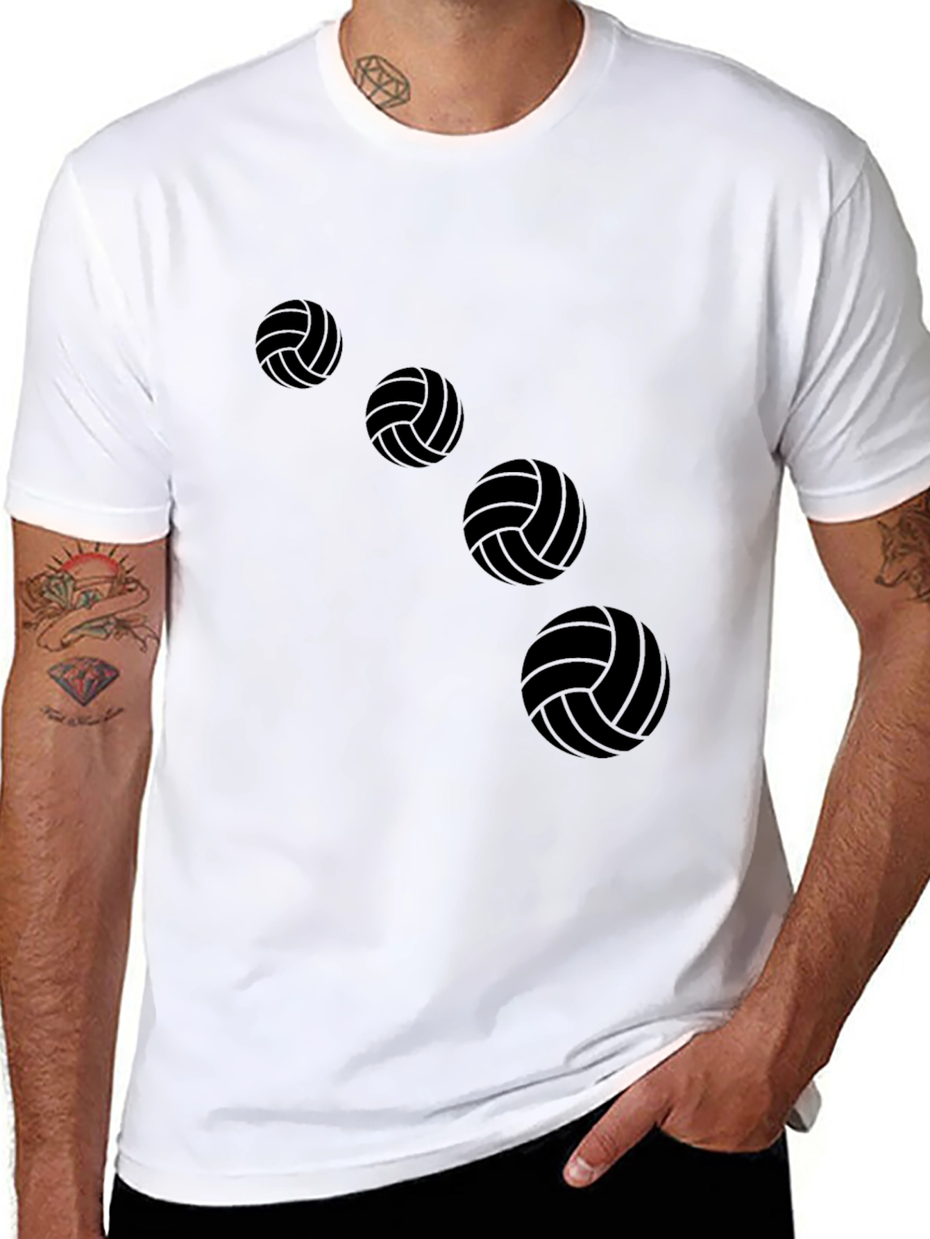 Volleyball Graphic Tee - Black Casual Shirt
