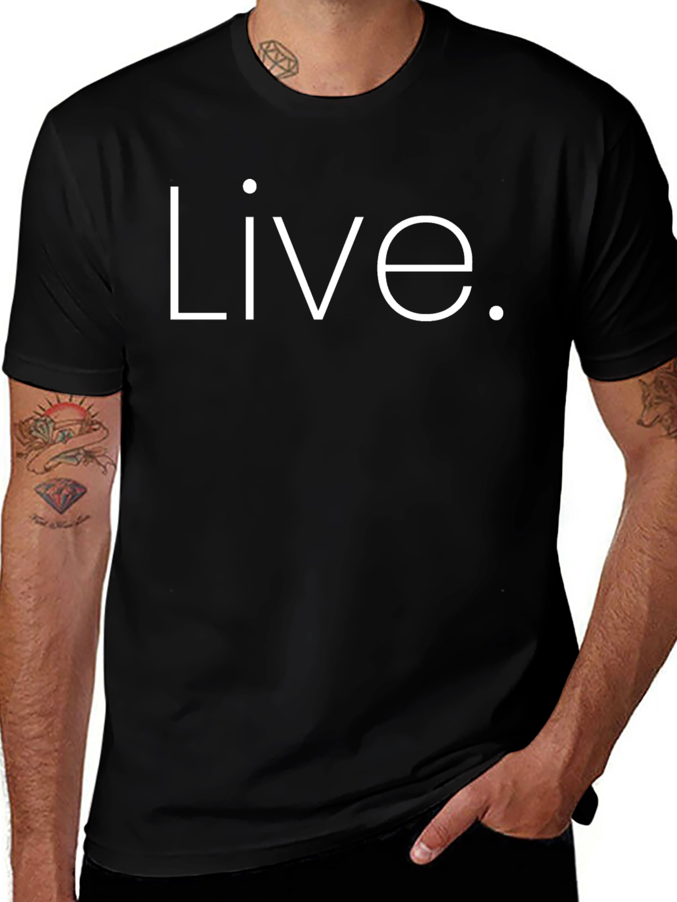 Live. Black T-Shirt - Minimalist Statement Tee