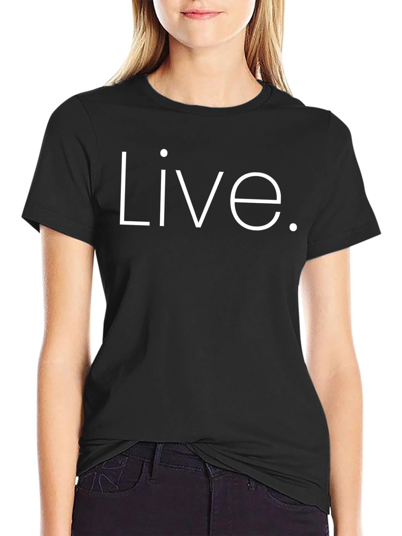 Live. Black T-Shirt - Minimalist Statement Tee