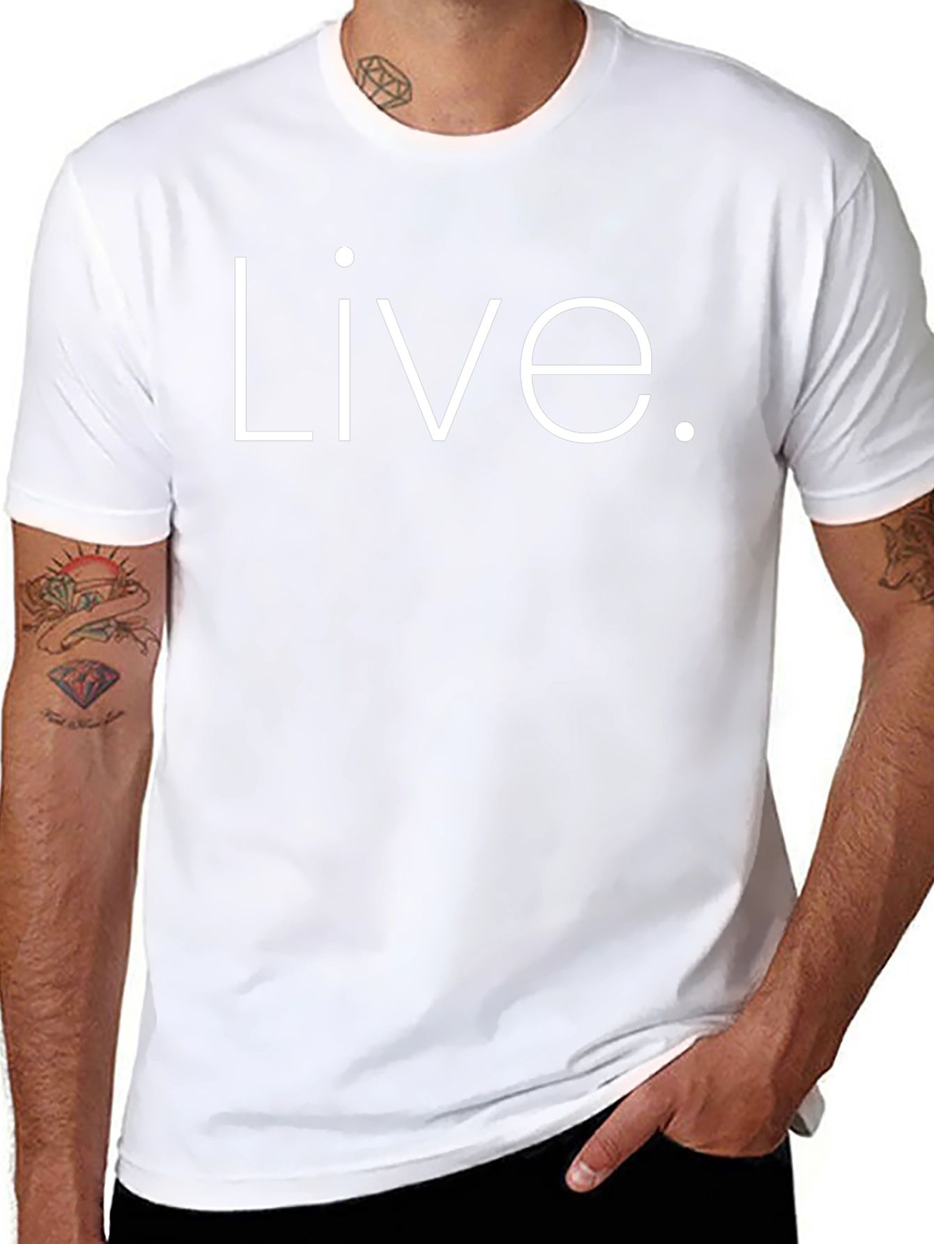 Live. Black T-Shirt - Minimalist Statement Tee