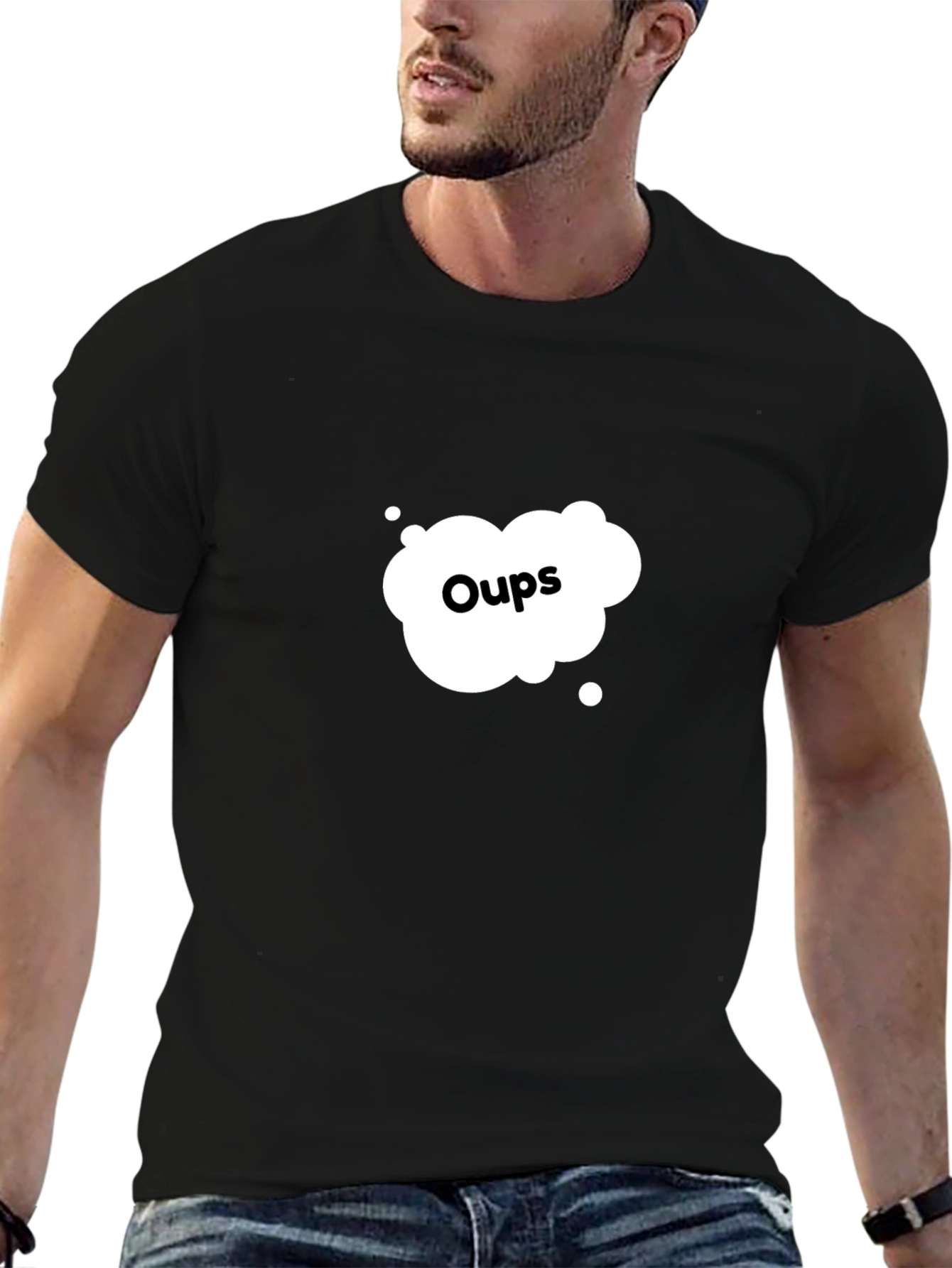 Oops Graphic Print Crew Neck T-Shirt
