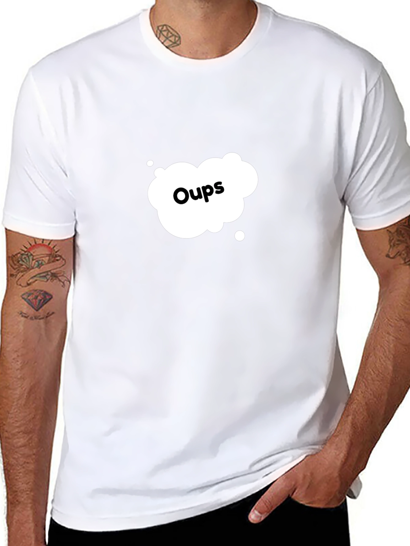 Oops Graphic Print Crew Neck T-Shirt