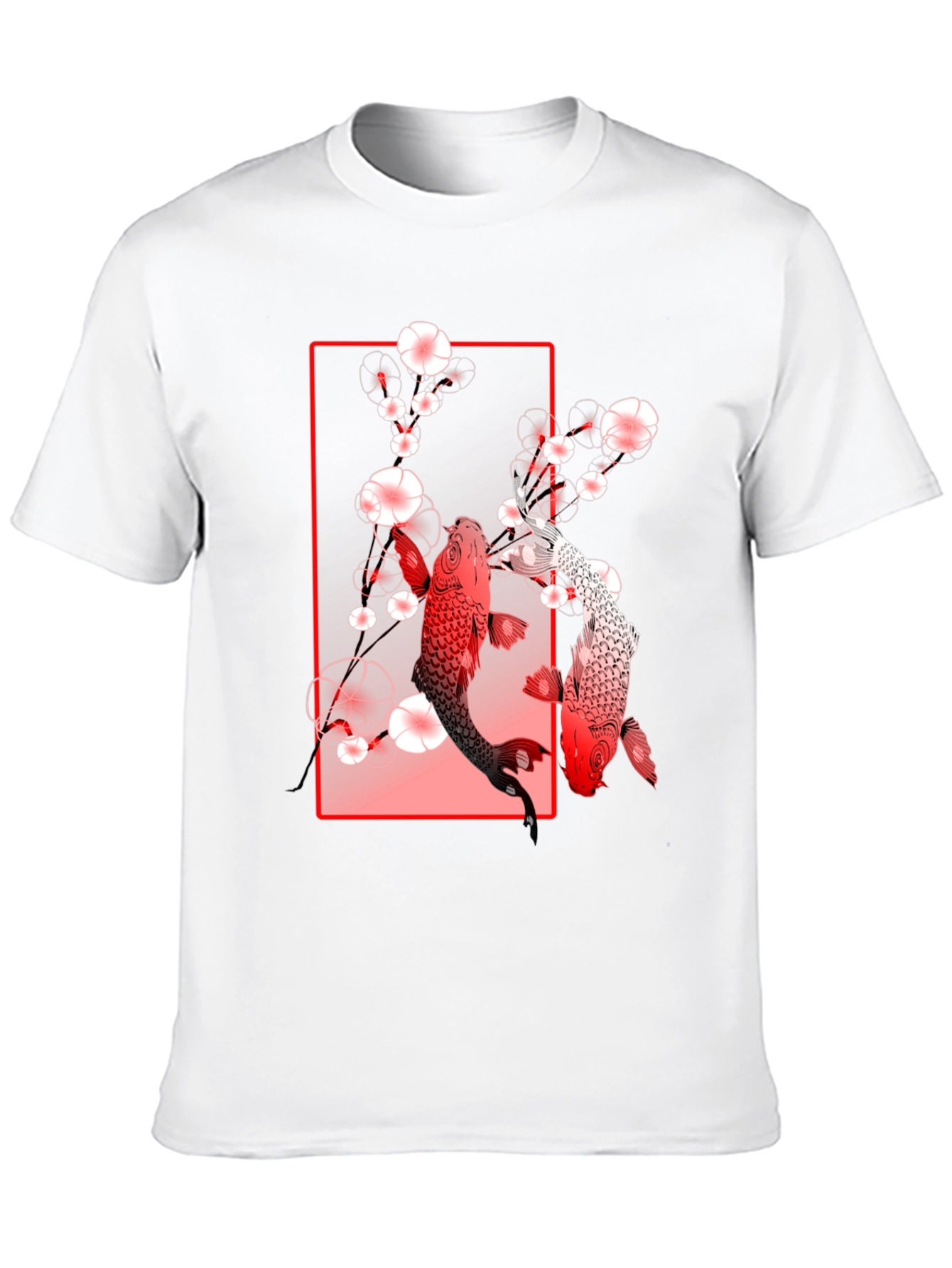 Koi Fish Graphic Tee - Black Cotton T-Shirt