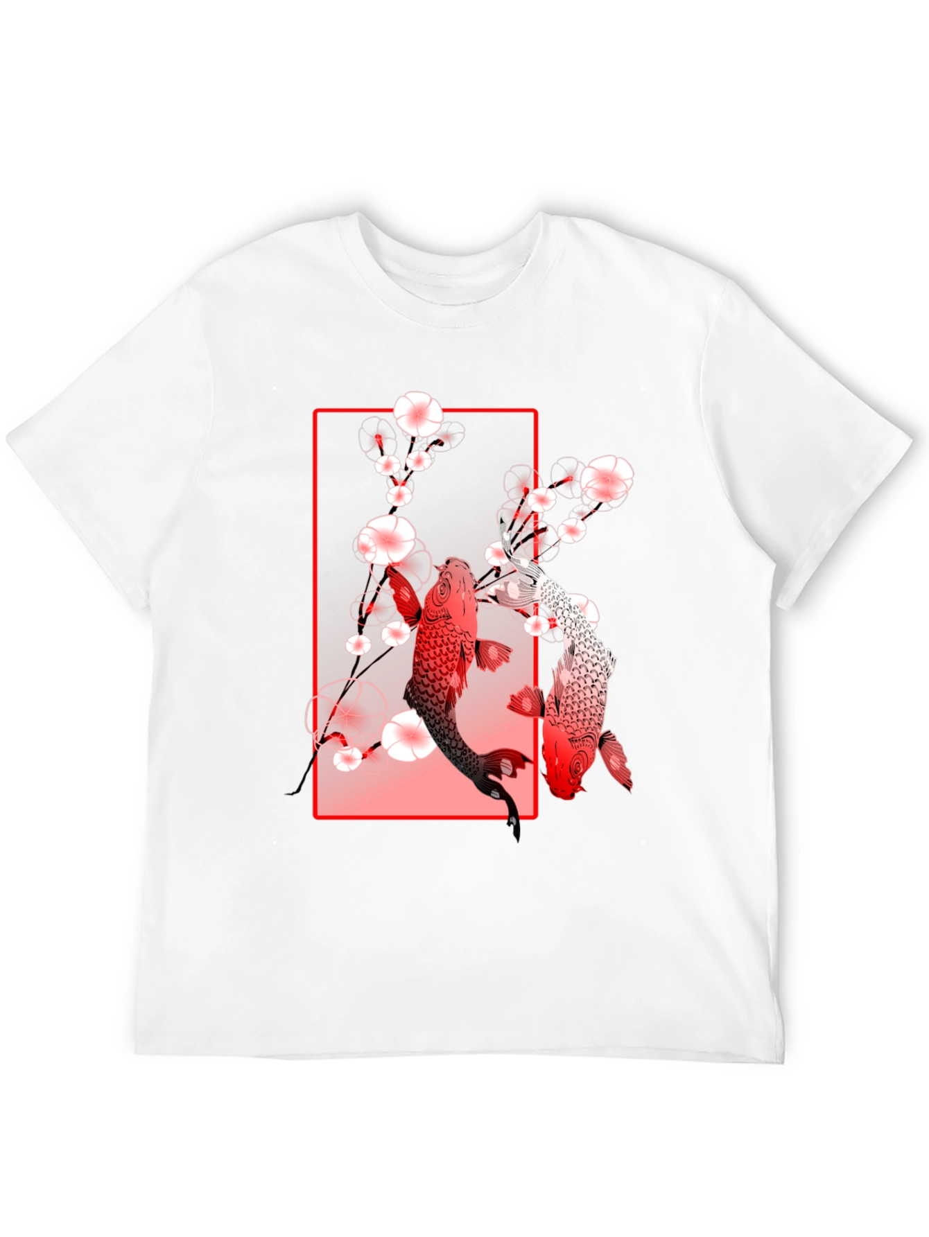 Koi Fish Graphic Tee - Black Cotton T-Shirt