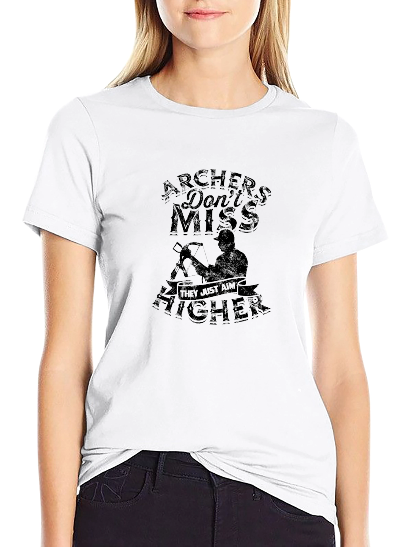 Archers Dont Miss Black Graphic Tee