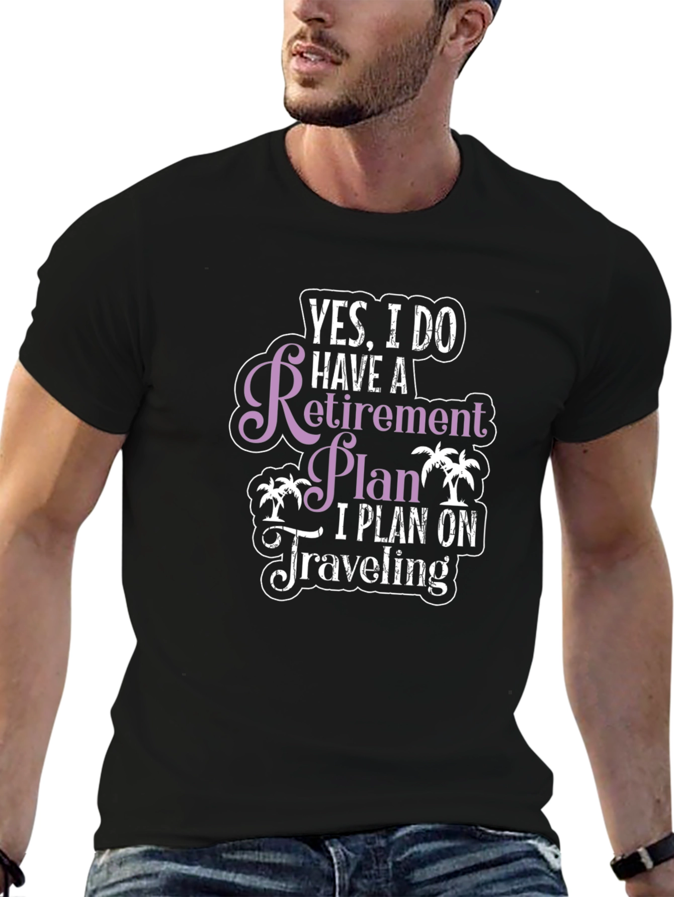 Retirement Plan Travel T-Shirt - Black