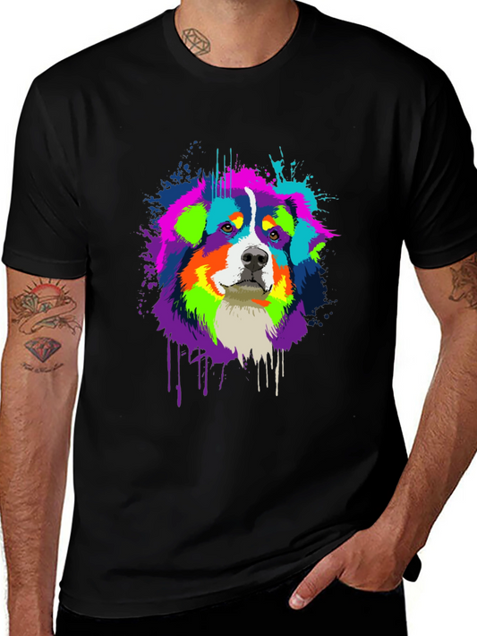 Colorful Dog T-Shirt - Artistic Pet Portrait Tee
