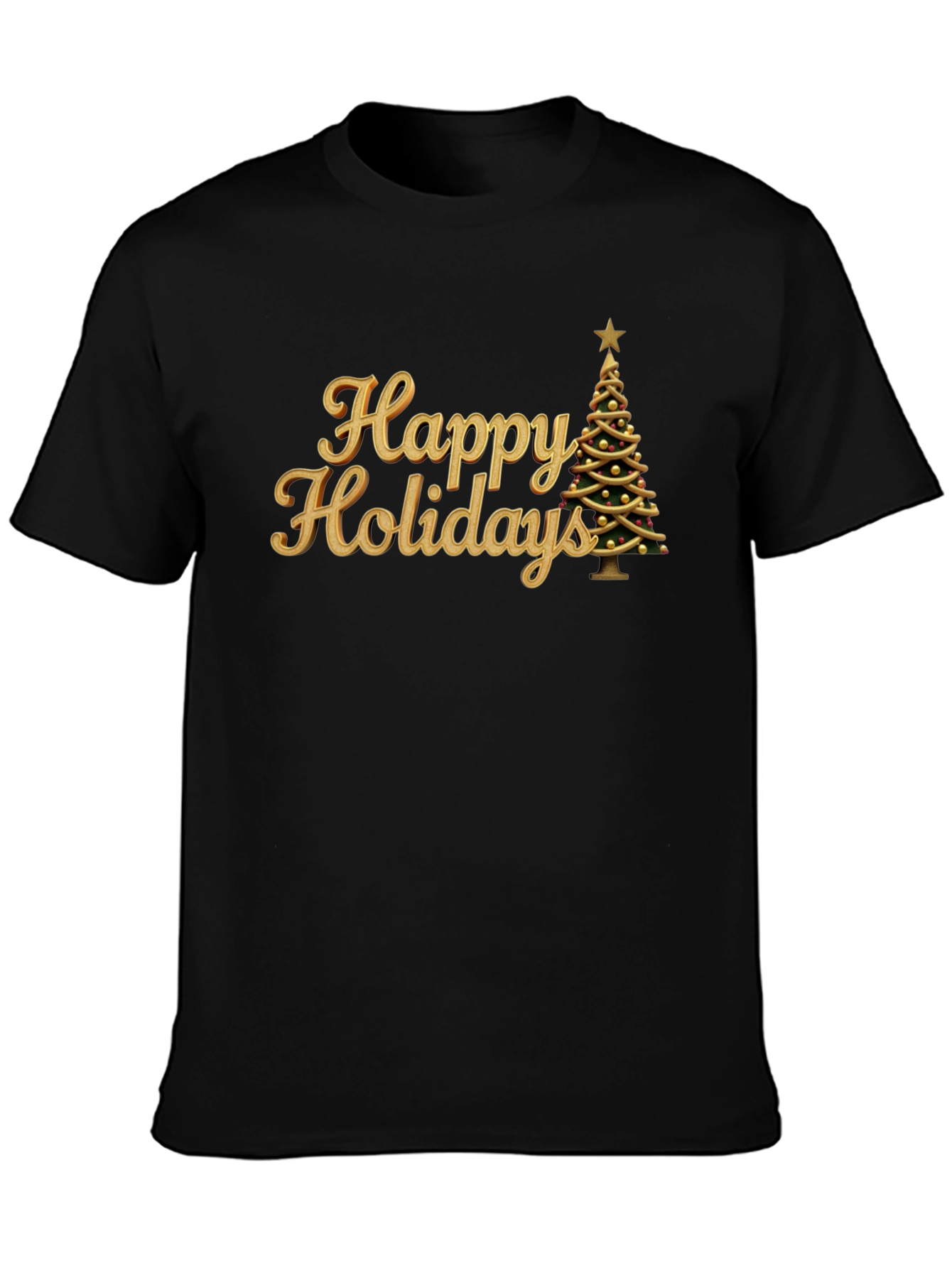 Happy Holidays Christmas Tree Graphic T-Shirt