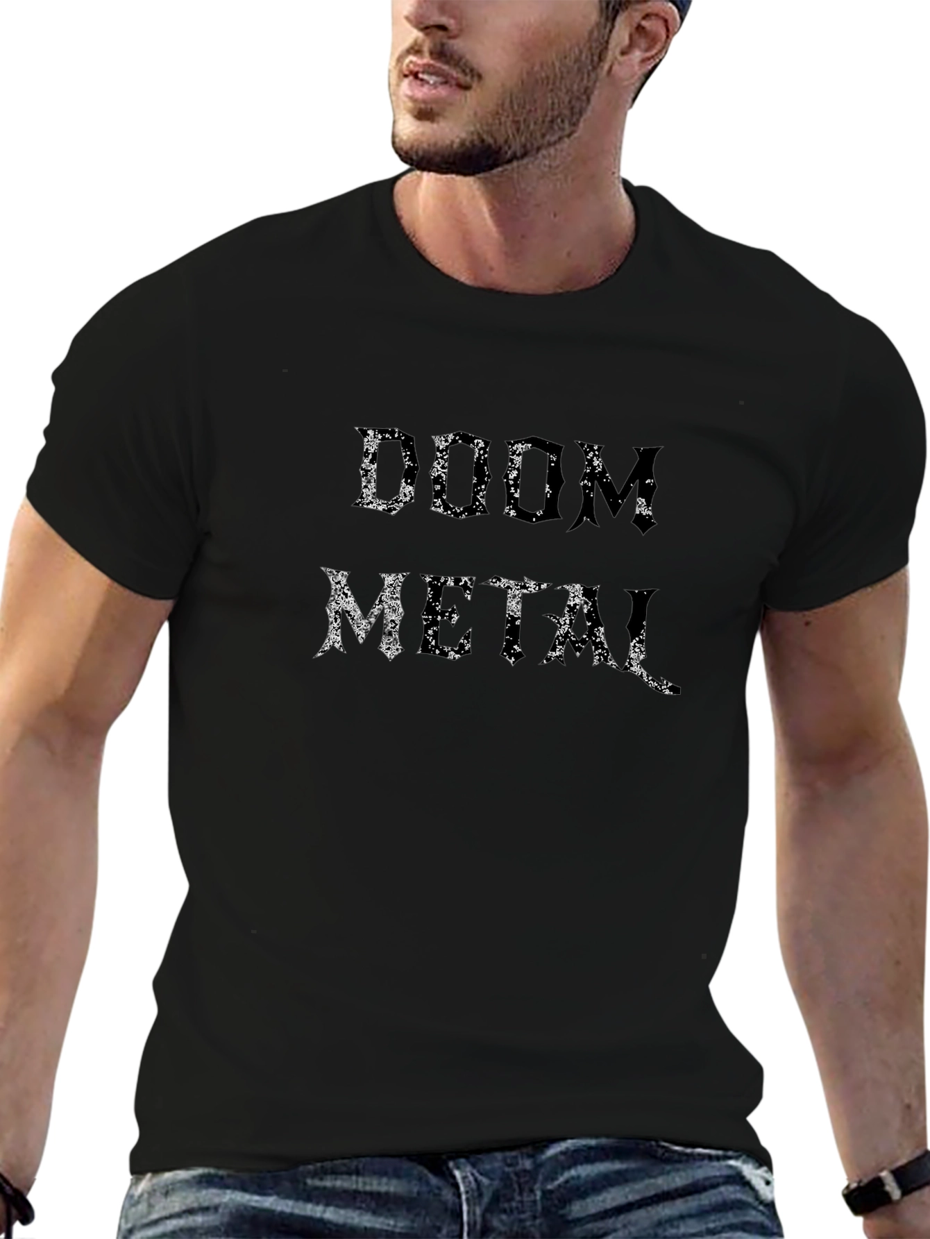 Doom Metal Graphic Tee - Black Cotton T-Shirt