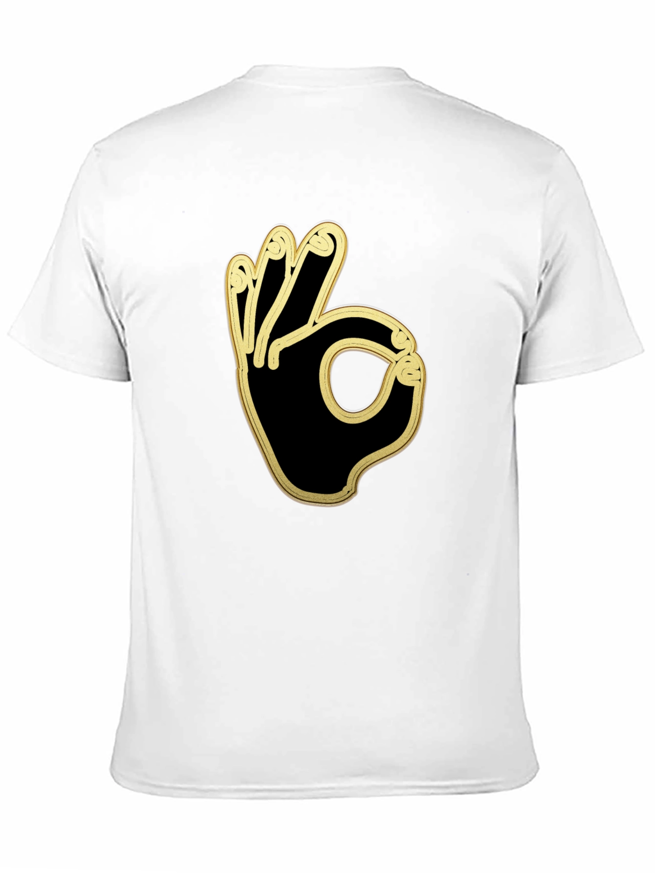Cool OK Hand Gesture Graphic Black T-Shirt
