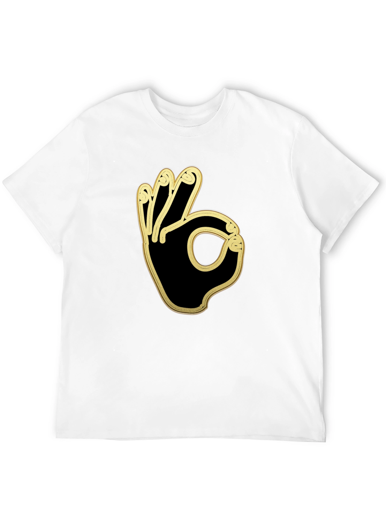 Cool OK Hand Gesture Graphic Black T-Shirt