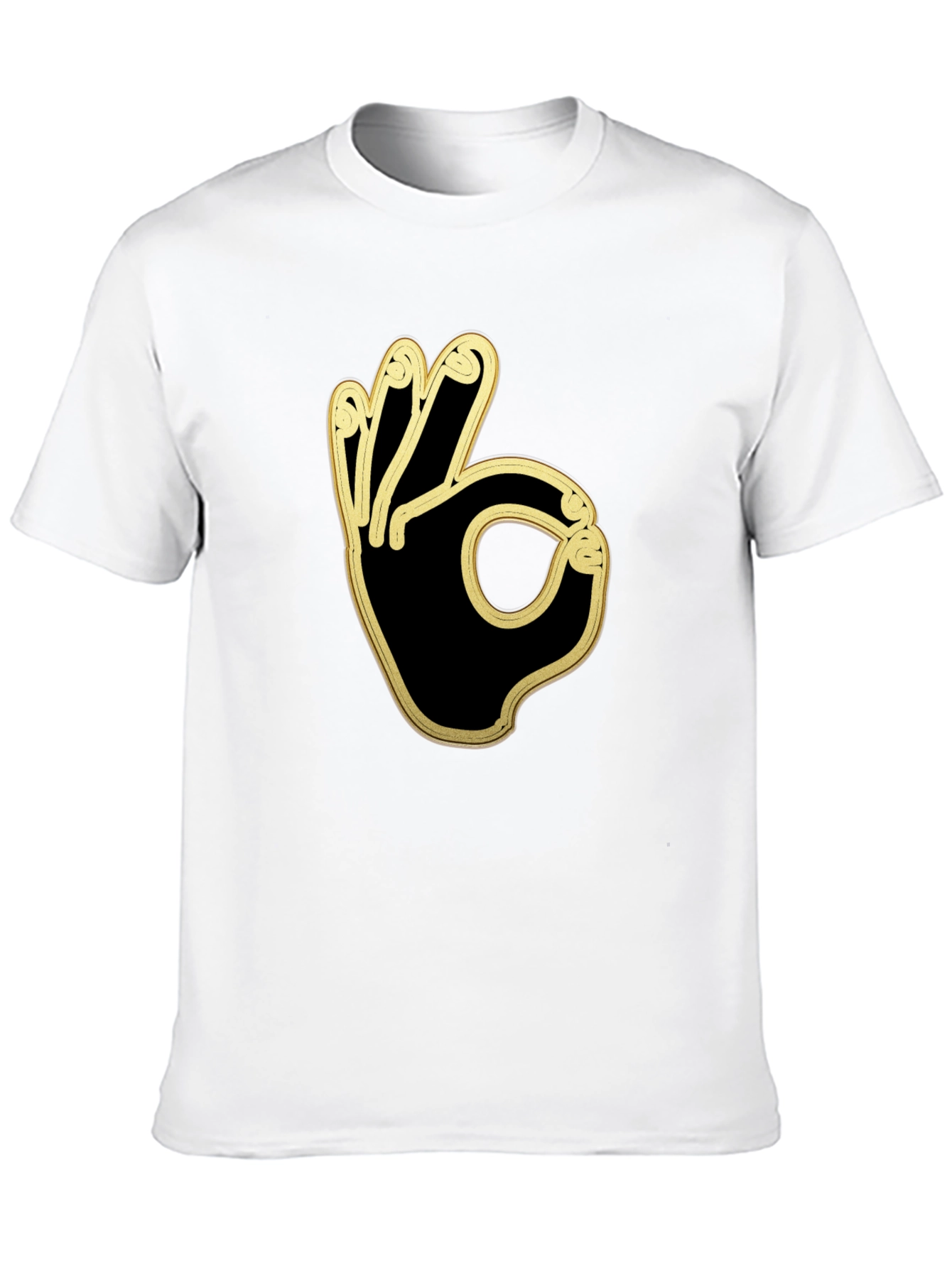 Cool OK Hand Gesture Graphic Black T-Shirt