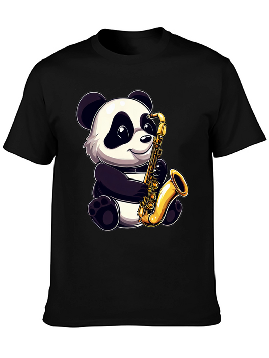 Panda Saxophone T-Shirt - Cool Graphic Tee