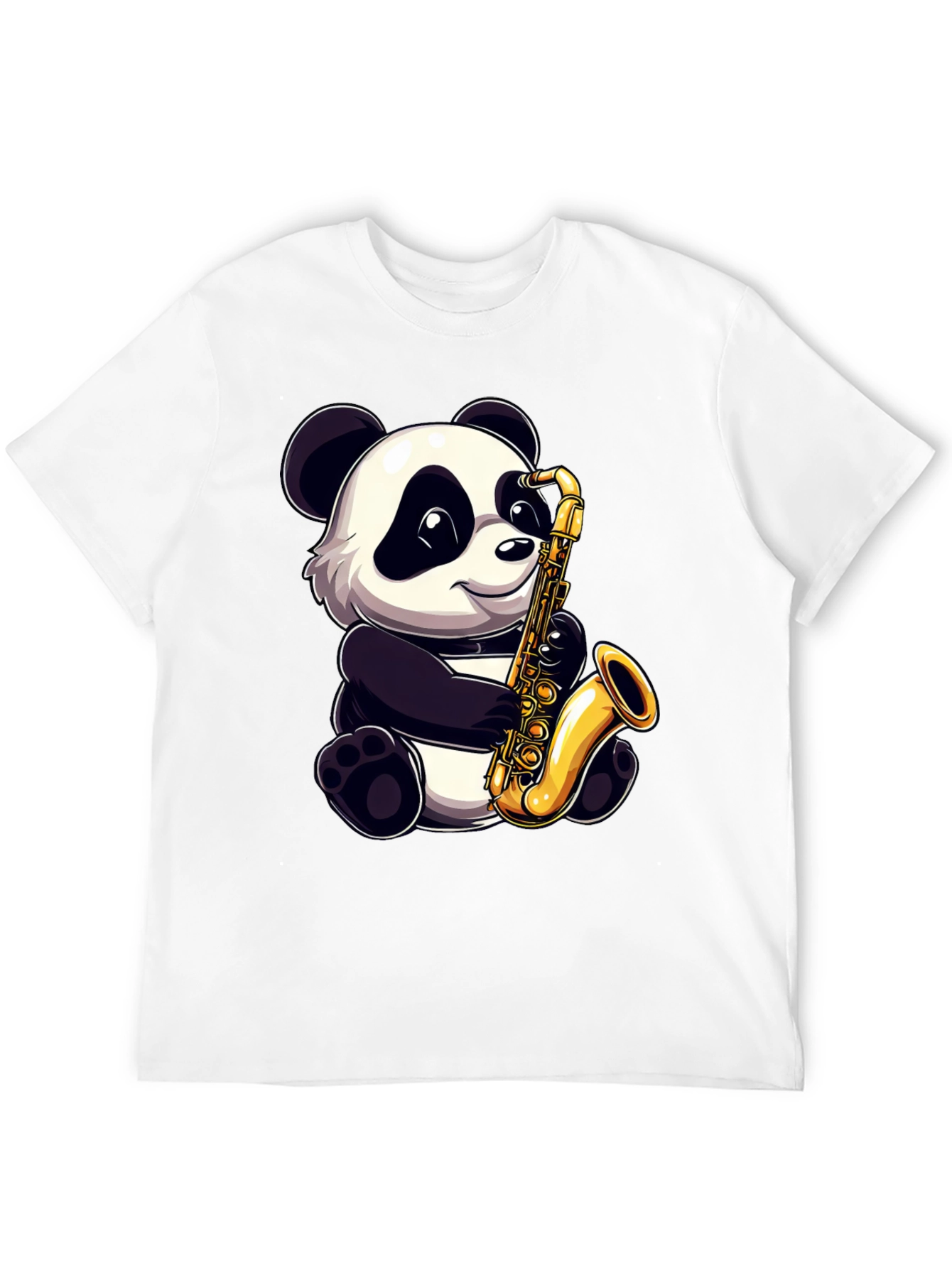 Panda Saxophone T-Shirt - Cool Graphic Tee