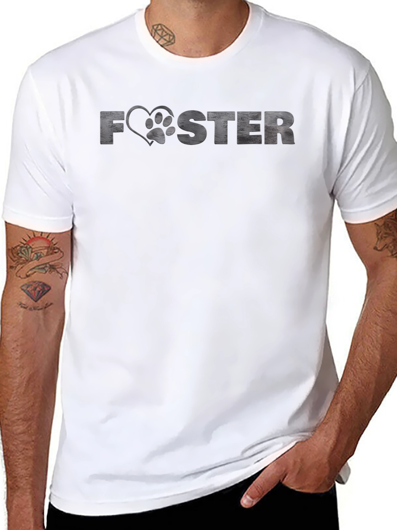 Foster Love: Dog Paw Heart Graphic T-Shirt