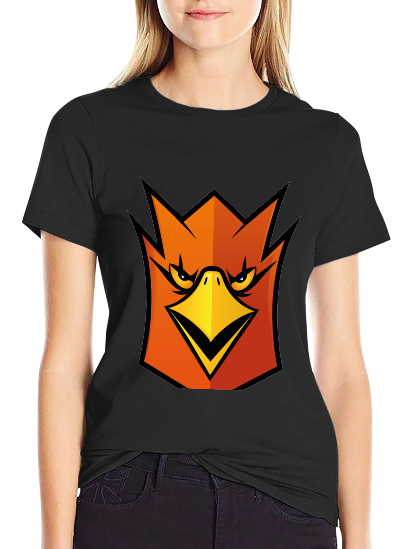 Bold Bird Graphic T-Shirt - Black
