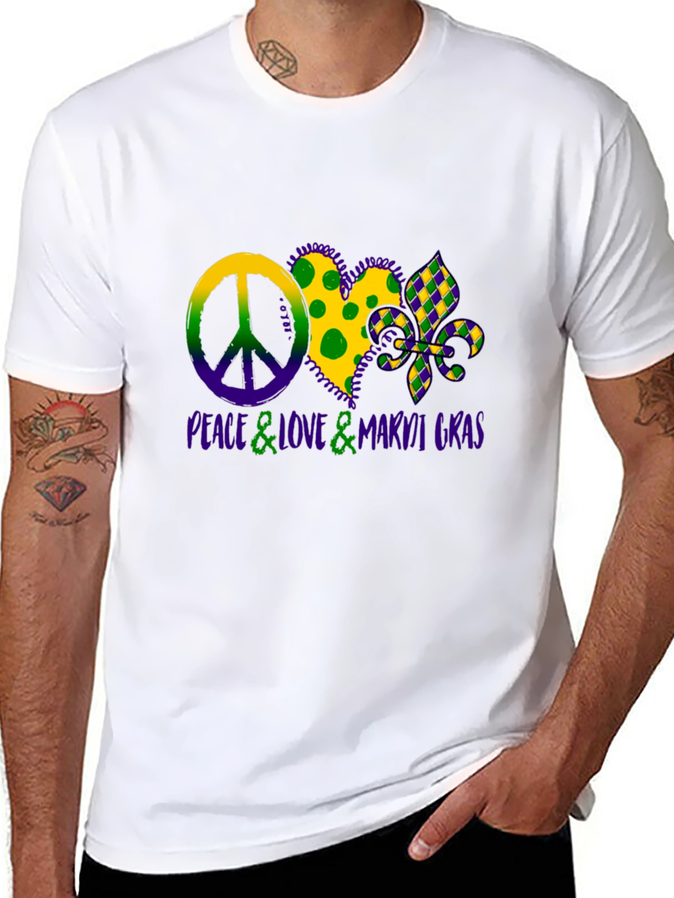 Peace Love Mardi Gras T-Shirt