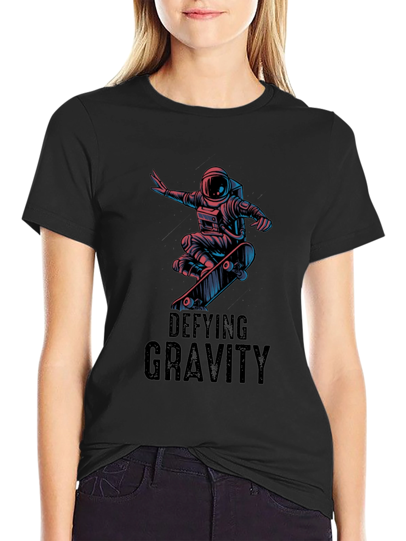 Defying Gravity Astronaut Skateboarder T-Shirt