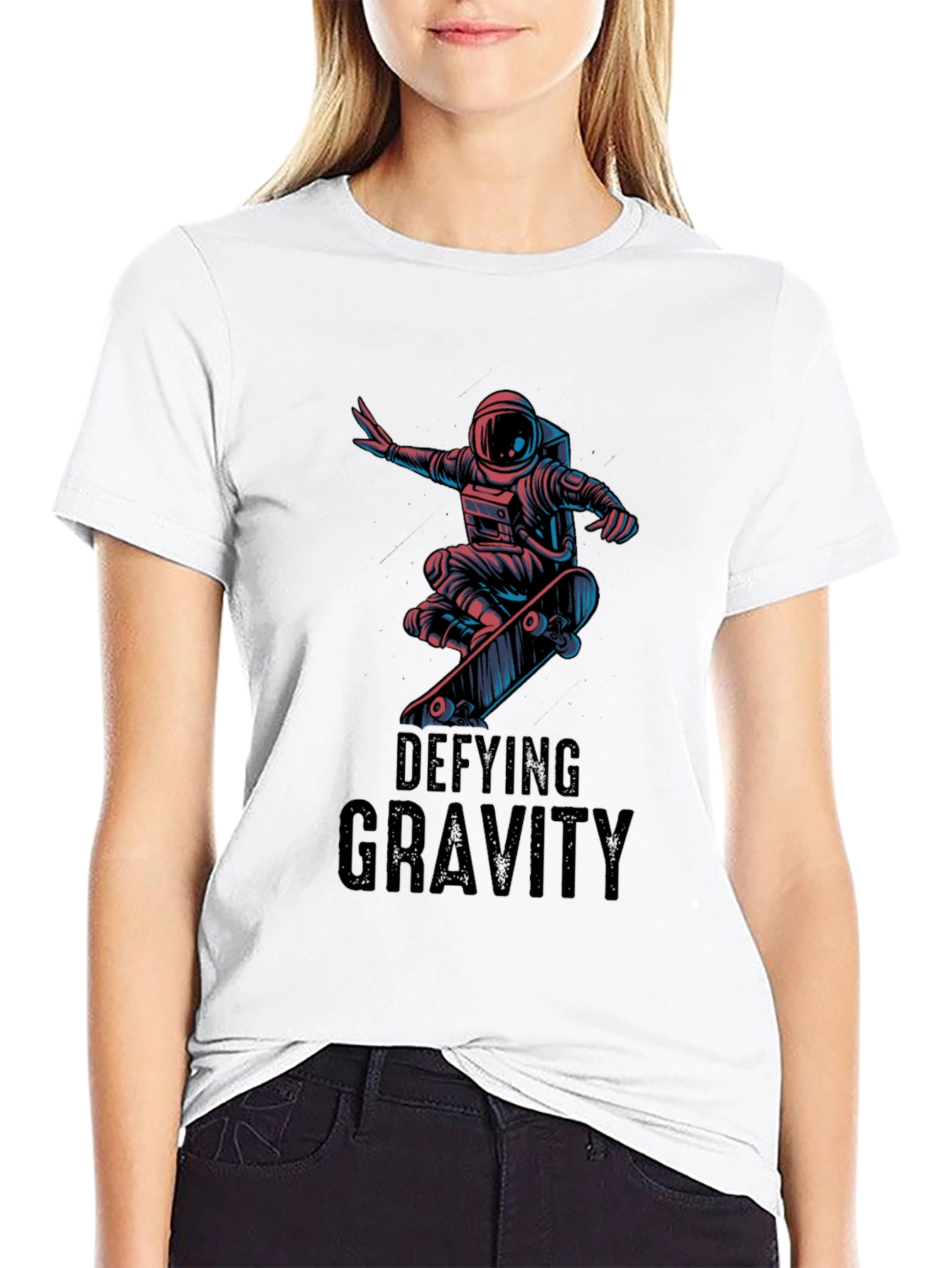 Defying Gravity Astronaut Skateboarder T-Shirt