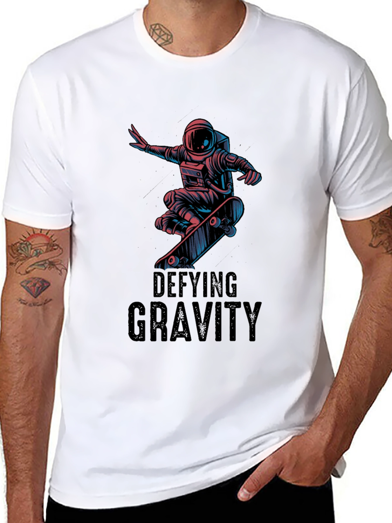 Defying Gravity Astronaut Skateboarder T-Shirt