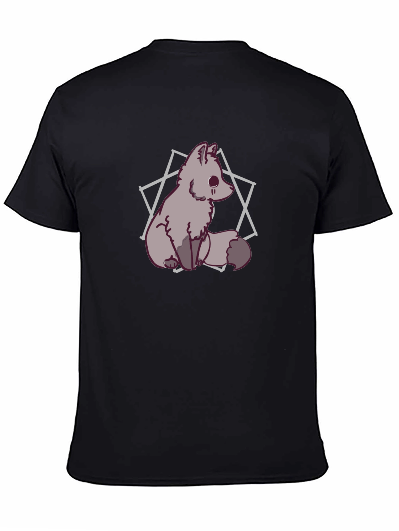 Cute Fox Graphic T-Shirt - Mens Black Tee